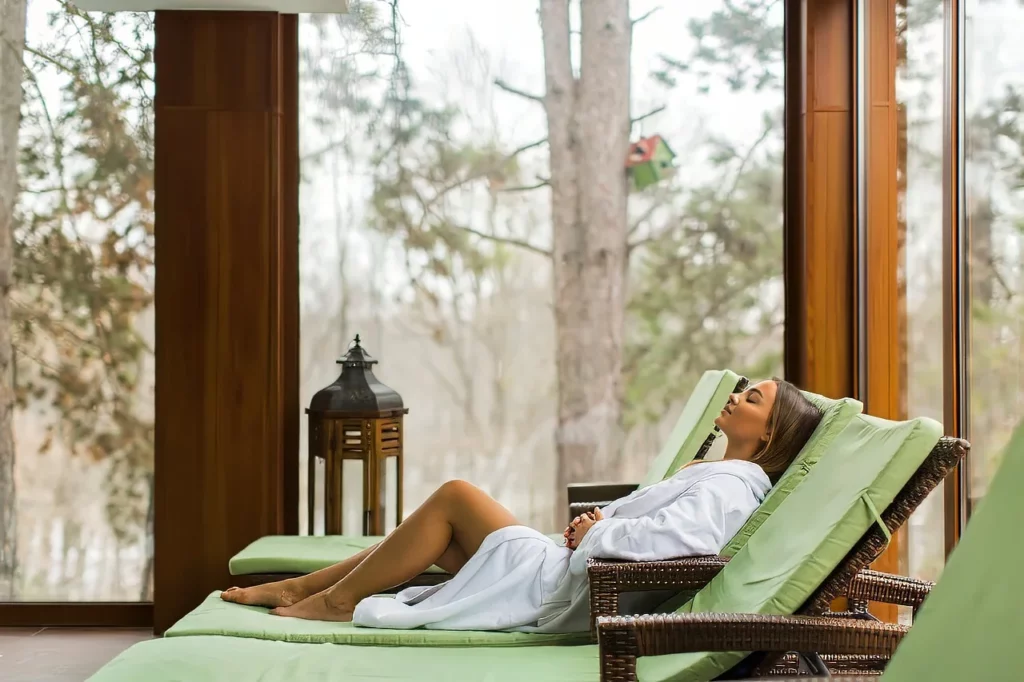 A guest relaxes in one of the top wellness resorts in the Philippines.