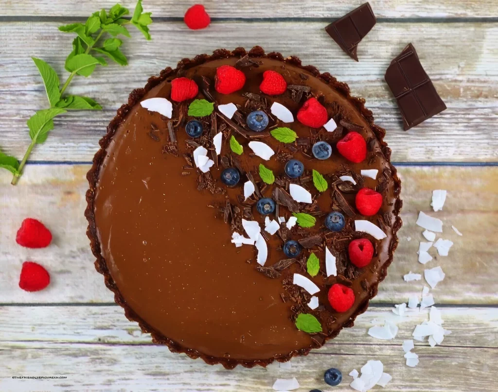 Raw vegan chocolate tart