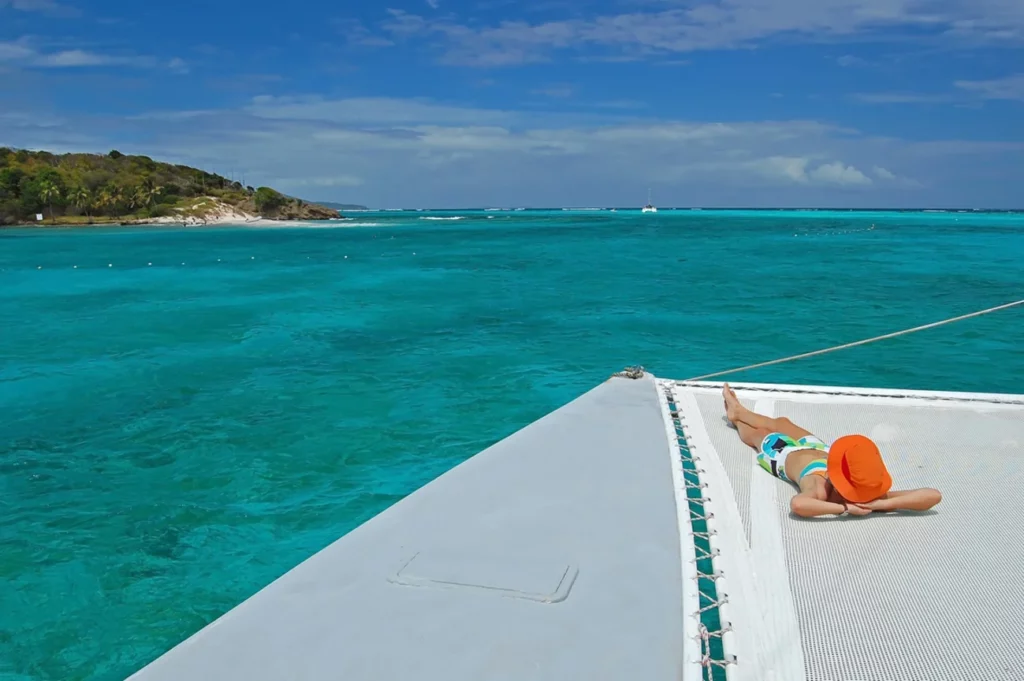 Sailing vacation holiday on a sailboat at St Vincent and the Grenadines